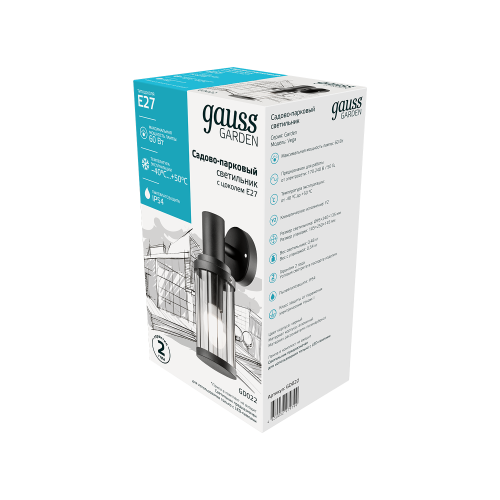 Светильник садово-парковый Gauss GD022 60Вт черный