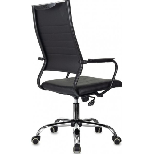 Кресло руководителя Бюрократ CH Balance SL B-PU L Line черный экокожа крестов. металл хром