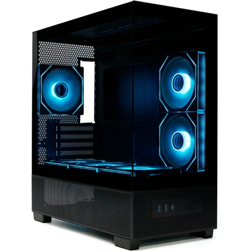 Корпус XASTRA Q500M 6ARGB-C10-UC Black (Q500M-6FM12A-C10-UC) mATX/Aquarium/Screewless/ 6x120mm ARGB PWM FM fans/Argb+PWM HUB 10port/ Type-C