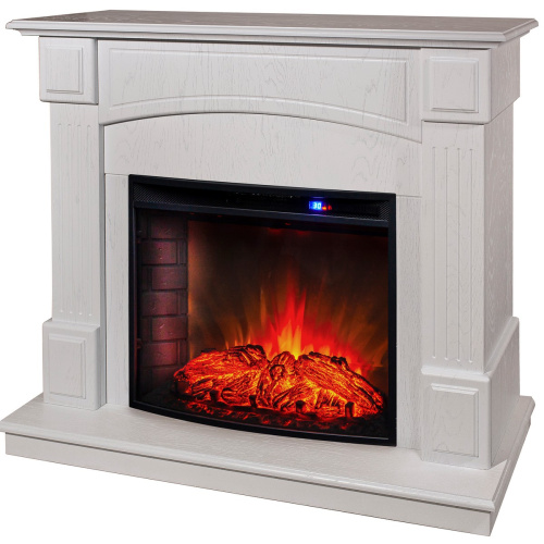 Электрокамин RealFlame Carolina 24/25,5 WT бьянко с очагом Evrika 25,5 LED