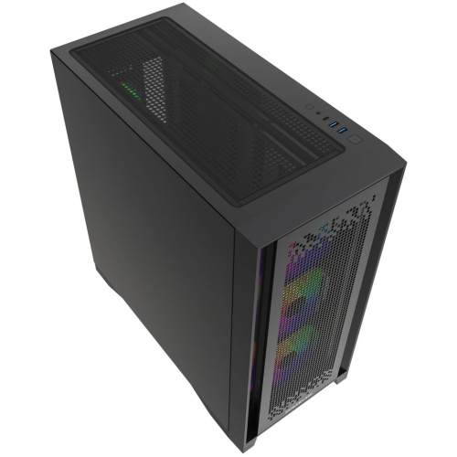 Корпус Powercase ByteFlow Pro CP ARGB (CH9CLPB-A4), Black, Non Window, Type-C, 4x 140mm ARGB PWM fans, чёрный, E-ATX