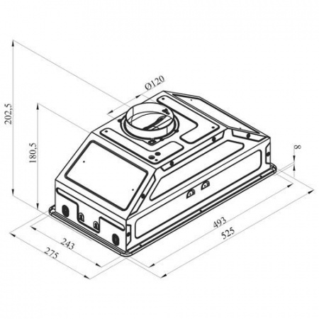Вытяжка полновстраиваемая Оasis UN-50B черный