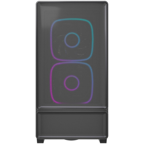 Корпус Powercase AX5 (CJXA-A5), Black, TG, Type-C, 2x 140mm +3x 120mm ARGB PWM Fans, Nylon filters, чёрный, ATX