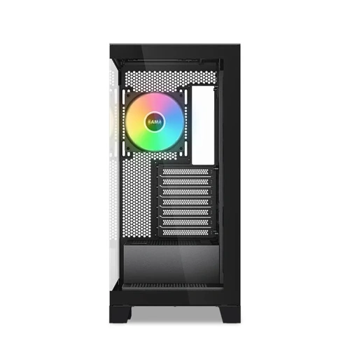 Корпус SAMA V50 Black (V50-BKADA4X1-GL) без БП, Midi-Tower, TG, 4x120mm ARGB, 2xUSB 3.0 + 1xUSB 3.1 Type-C, ATX, mITX