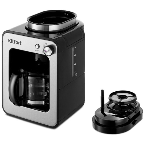 Кофеварка Kitfort Кт-777 Черный/Нержавеющая Сталь