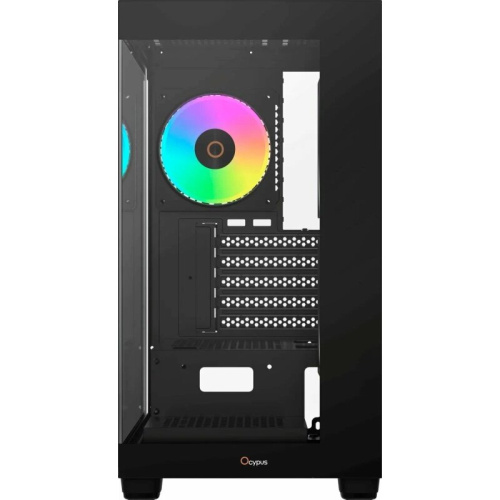 Корпус Ocypus Gamma C52 BK ARGB (Gamma-C52-B-KD300XX-GL) mATX / win / black / 3 ARGB fans / no PSU / Tempered Glass