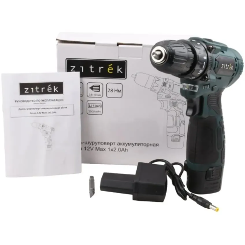 Дрель-шуруповерт Zitrek Green 12V Max (085-1015) аккум. патрон быстрозажимной