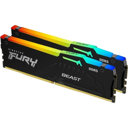 ОЗУ Kingston Fury Beast Black RGB 16GB KF552C40BBAK2-16 DDR5 5200 DIMM kit 2*8,Non-ECC, CL40, 1.25V, 288-pin RTL