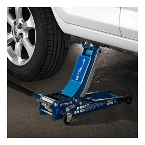 Домкрат STELS 51136 гидравлический подкатной, быстрый подъем 3т low profile quick lift 75-515мм