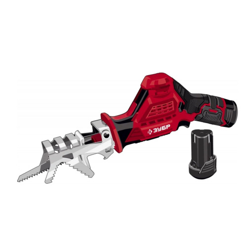 Пила сабельная ЗУБР СПЛ-125-22, 2 АКБ (2Ач), в коробке