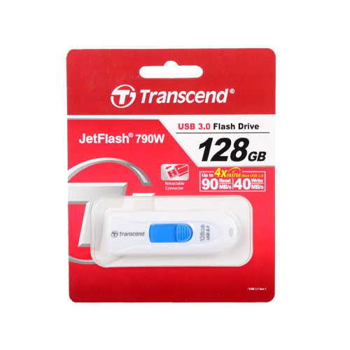 Flash Drive 128GB USB 3.1 gen.1 Transcend JetFlash 790, белый TS128GJF790W
