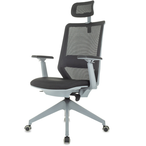 Кресло руководителя Бюрократ MC-G611NL-H (MC-G611NL-H/B/NEO-B) черный Elastic-102 с подголов. крестов.4-луч. пластик пластик серый